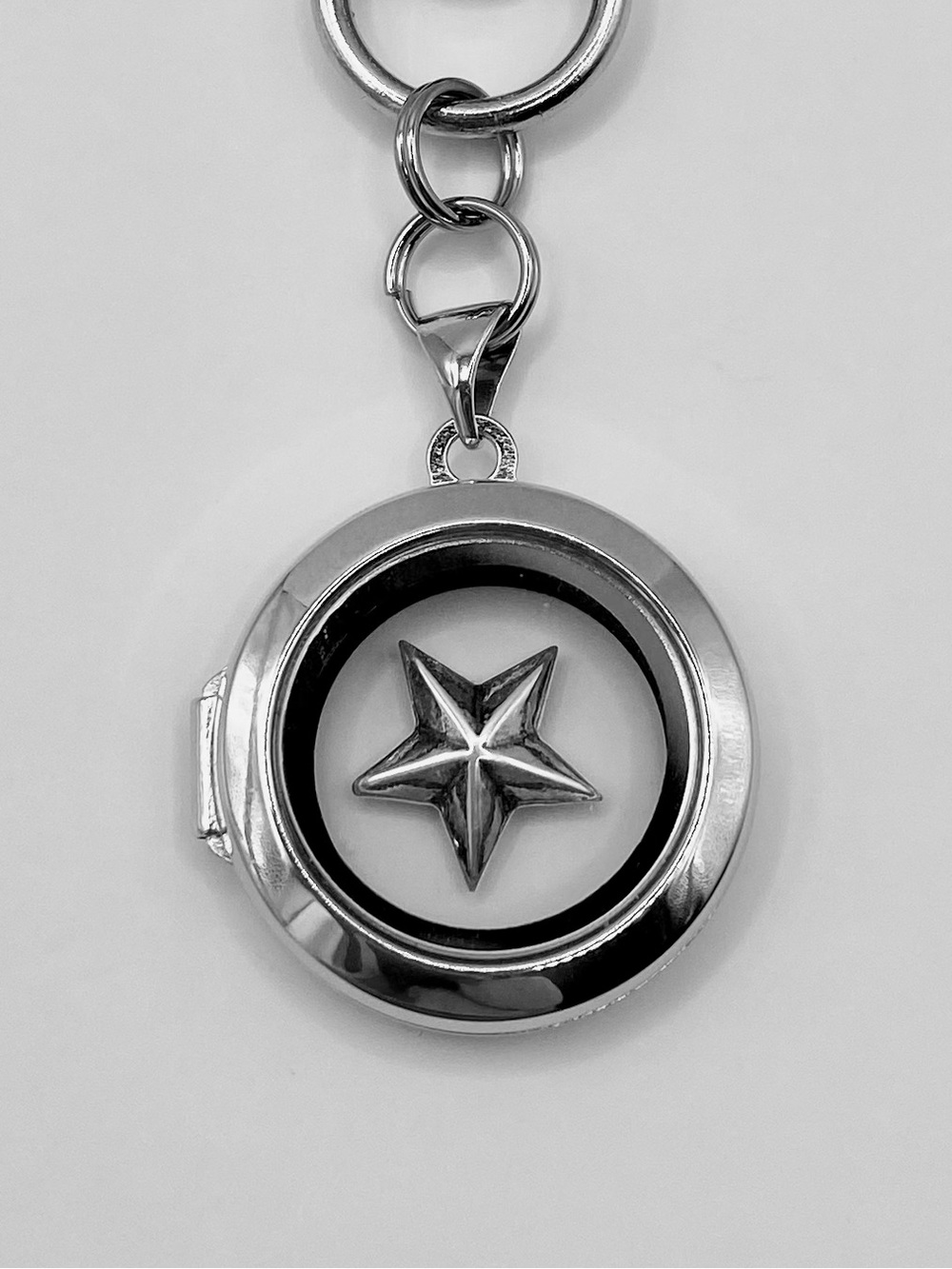 Dream Big .925 SS Star Charm, Glass Floating Locket Mood Boosting Bag Charm